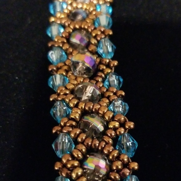 Blue and Champagne Crystal Bracelets - Picture 8 of 8
